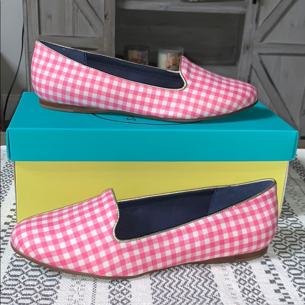 Jack Rogers Reese Bright Pink Gingham Flats
